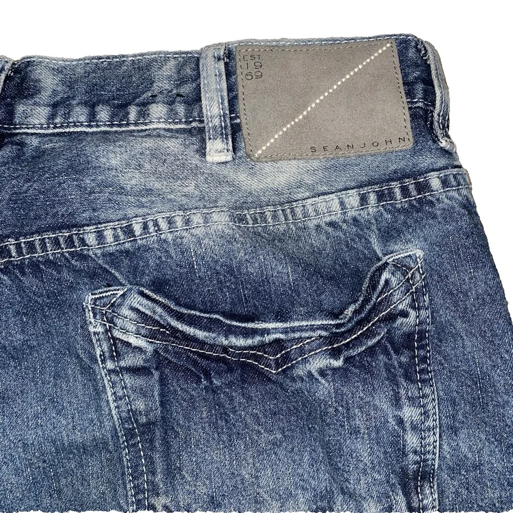 Y2K Sean John Jeans Men Size‎ 40 Relaxed Straight Blue Vtg Wash Streetwear - Picture 5 of 7